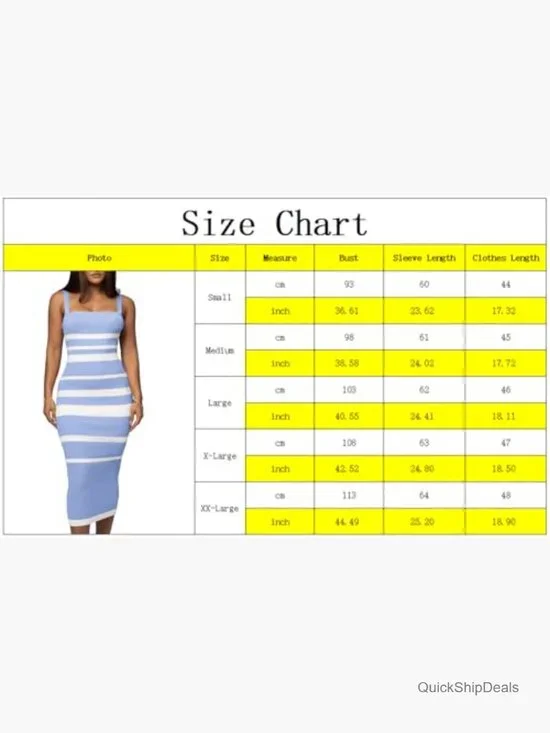 Sleeveless Striped Bodycon Midi Dress Square Neck Ribbed Knit - Picture 4 of 7